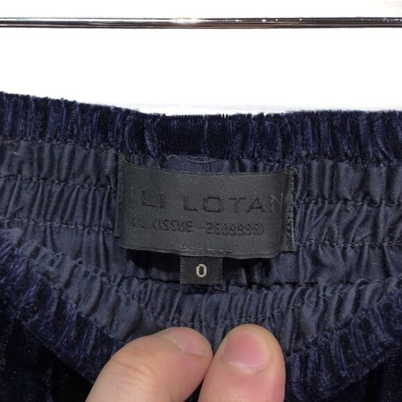 Nili Lotan Navy Blue Velvet Wide Leg Trousers - Picture 7 of 8